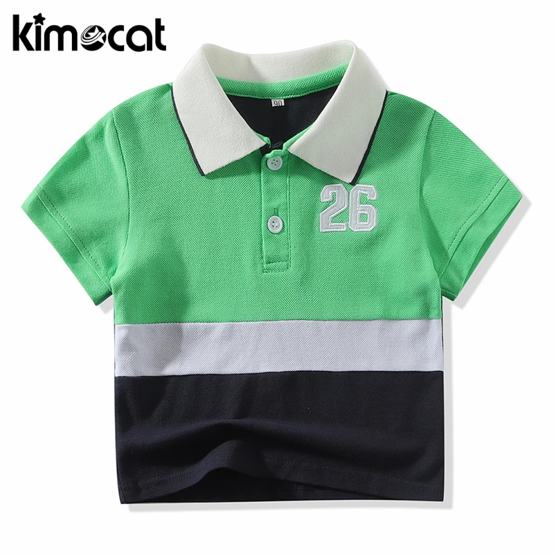 Kimocat/Летняя одежда для маленьких мальчиков хлопковая футболка с короткими