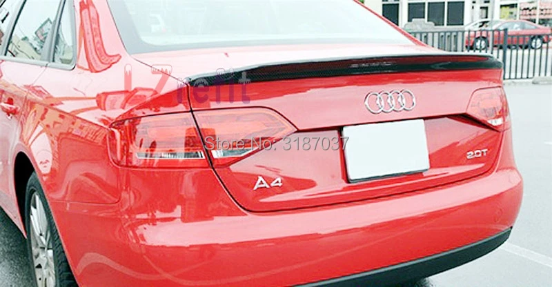 Для Audi A4 B8.5 S4 4 двери 2013 ~ 2016 2 заказа карбоновое волокно задний спойлер на крыло