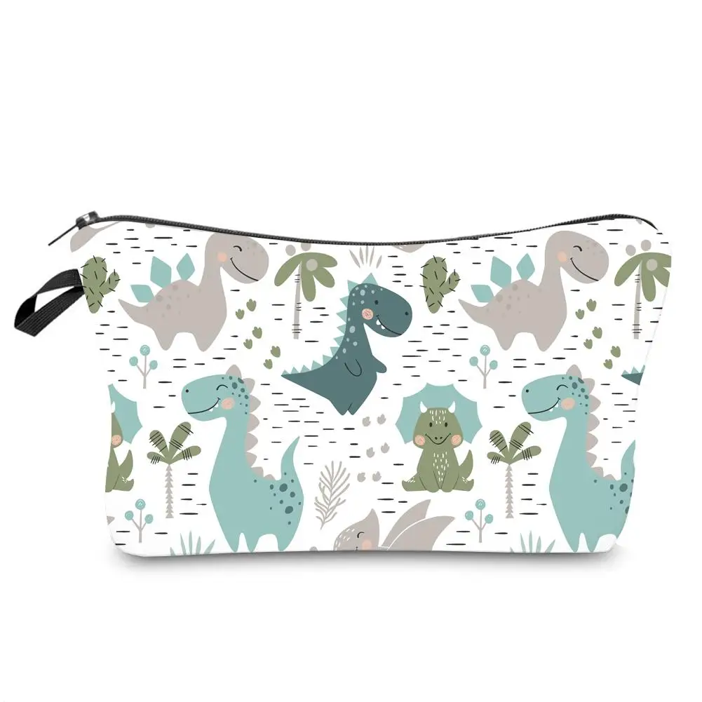 Женская косметичка на молнии с милым мультяшным принтом динозавра | Багаж и сумки