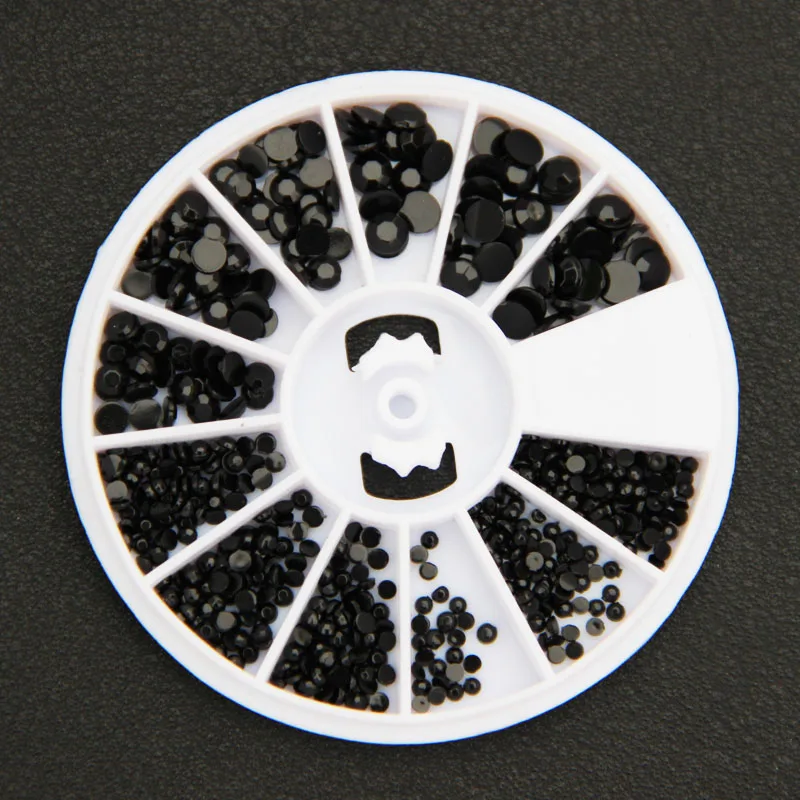 4 размера черные акриловые наклейки для дизайна ногтей советы Блестящие модные