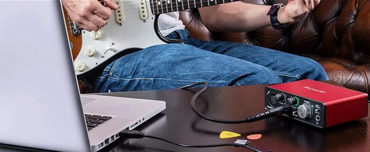 Focusrite Scarlett Solo(2nd Gen) USB аудио интерфейс с микрофонный предусилитель внешняя звуковая карта для гитары и микрофона