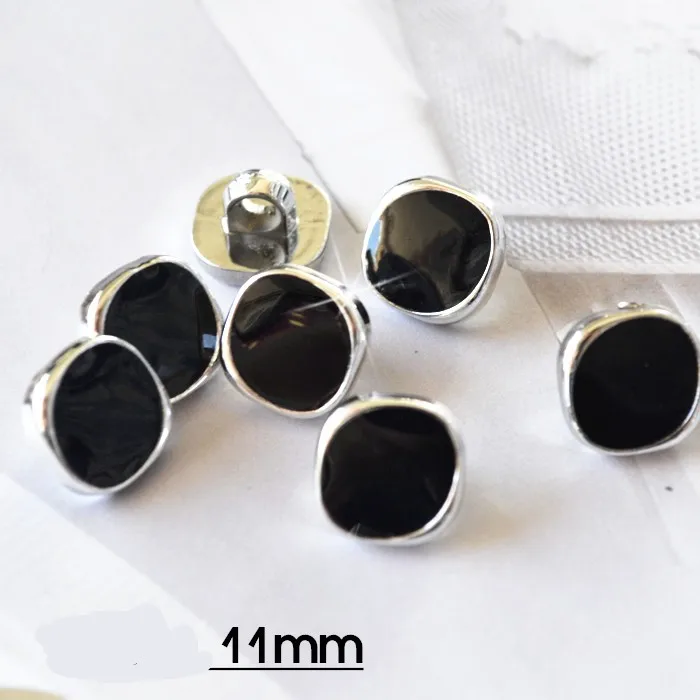 5 шт. 11 мм круглый кристалл черный серебристый цвет кнопку застежка для одежда