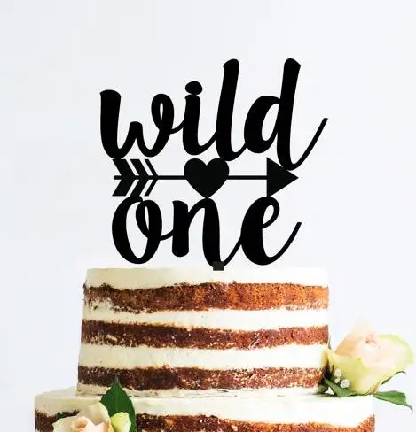 Acrylic Wild One Tribal baby shower Birthday Cake Toppers Christening Baptism party decorations | Дом и сад