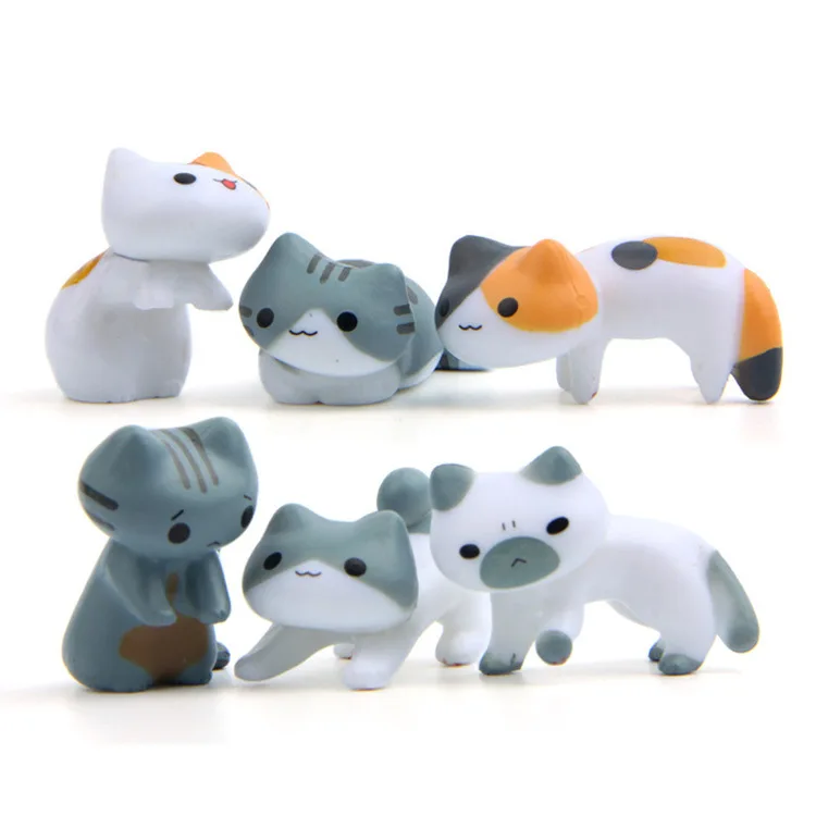 Игрушки 6 шт./компл. японские милые кошки задний двор ручная работа сделай сам