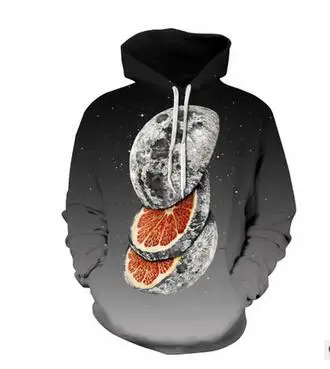 Moon цифровой печати свободные пару Sweatershirt Бег куртка Хэллоуин свитер с