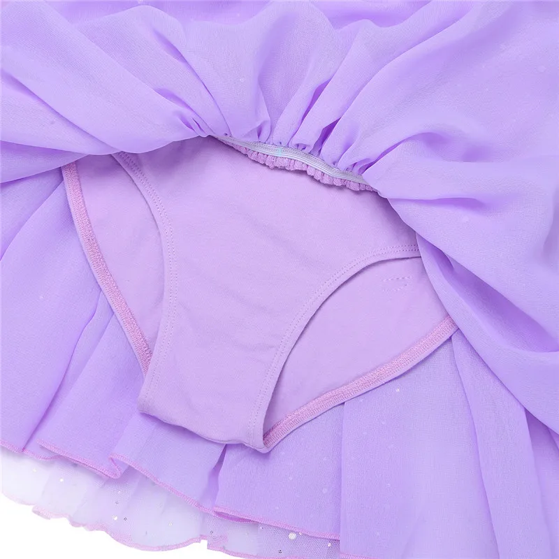 ChicTry Girls Shiny Mesh Professional Ballet Tutu Dress Children Long Sleeve Gymnastics Leotard Kids Stage Dance Costumes | Тематическая