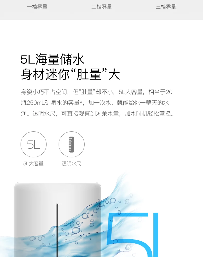 Xiaomi Deerma 5L увлажнитель воздуха сенсорная версия Постоянная Влажность УФ светодиодный 12H синхронизация тихий очиститель воздуха для кондиционирования воздуха