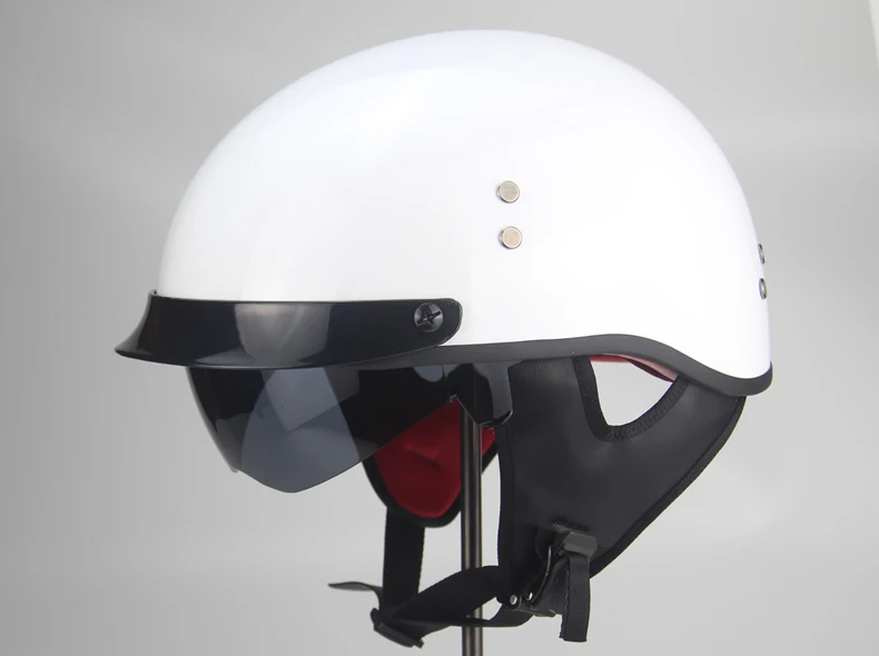 Moto rcycle шлем cascos para moto открытый Половина лица casco moto Винтаж jet capacetes de moto ciclista с двойной защитные козырьки объектива