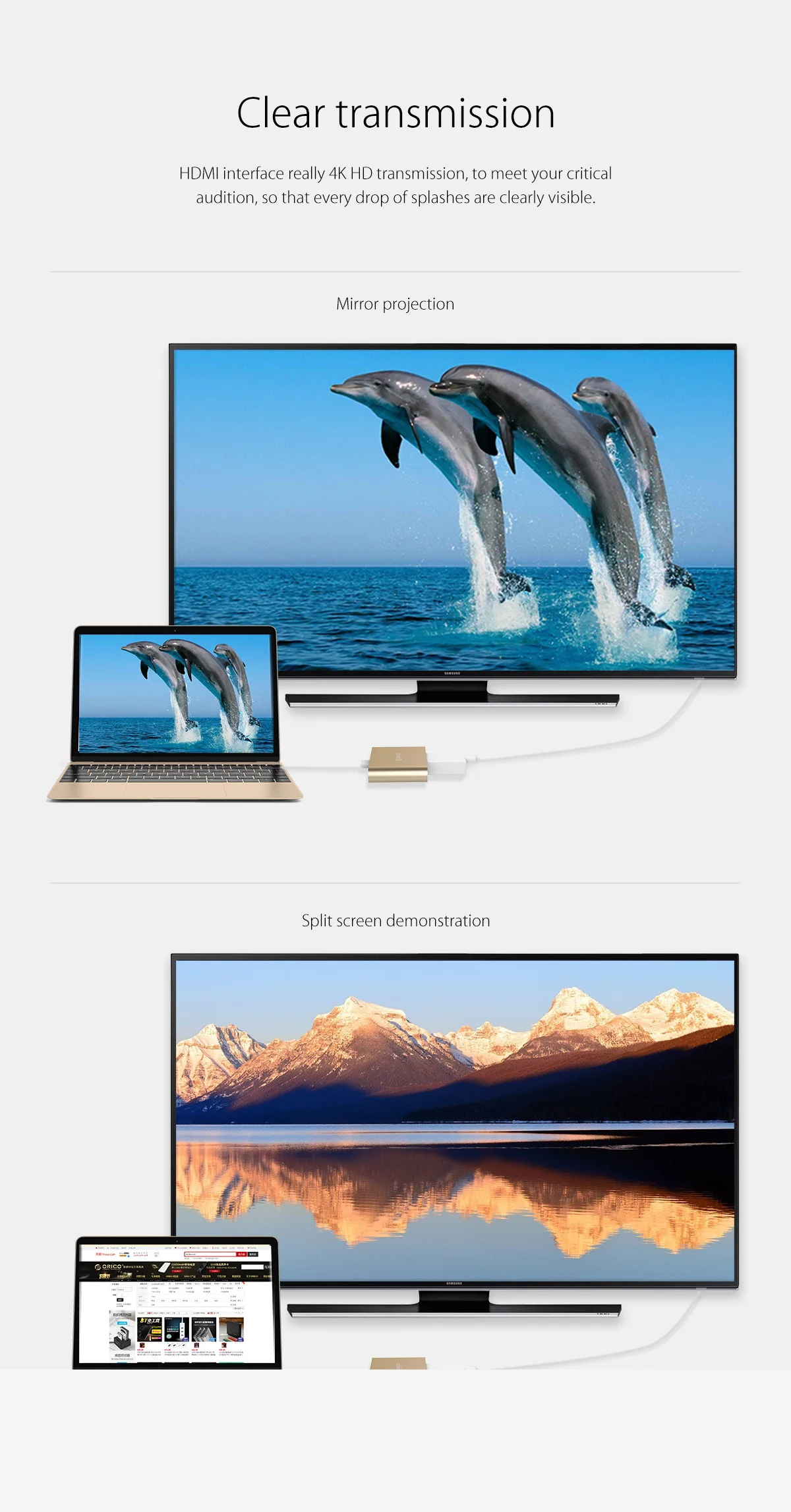 Usb type-C hdmi-кабель, адаптер 4K Ultra HD USB C HDMI для MacBook, с ПК с источником питания 5-20 V, RCH3A