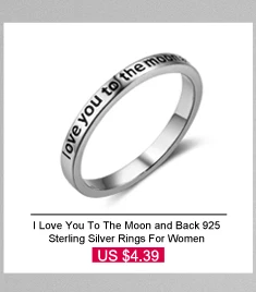 I Love You To The Moon and Back 925 пробы серебряные кольца для женщин ювелирные изделия кольца для помолвки подарок(JewelOra RI102759