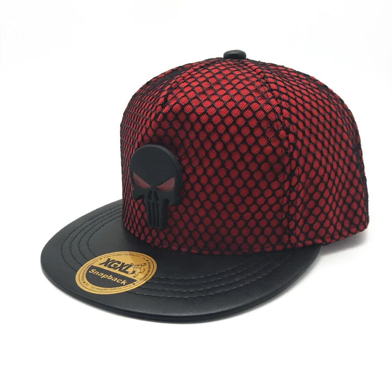 Новый Череп унисекс Хип-Хоп Плоская Кепки s Snapback Шапки для Для мужчин сетки