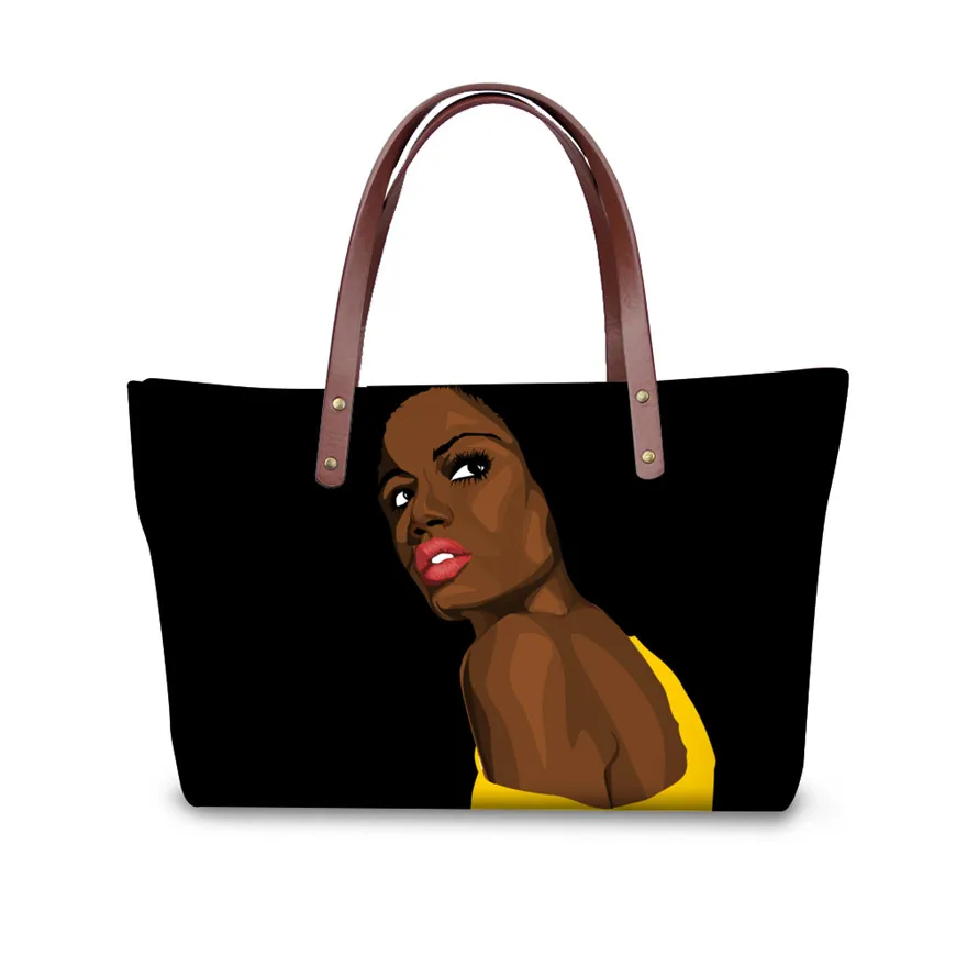YQ3294AL FORUDESIGNS Sac основной черный арт АФРИКАНСКАЯ ДЕВУШКА печать 2 шт./компл. сумки и кошельки дамская модная ручная сумка для девочек книга сумки - Цвет: YQ3294AL