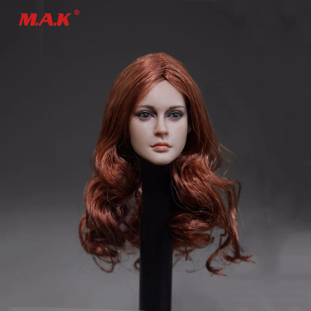 Масштаб 1/6 европейские красные длинные волосы женская голова скульптуры