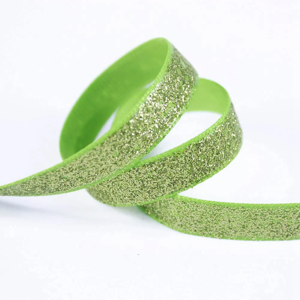 Apple green T.R лента 3/8 ''9 мм полностью блестящая корсажная полиэфирная лента, материалы ручной работы, Свадебная подарочная упаковка - Цвет: Apple green