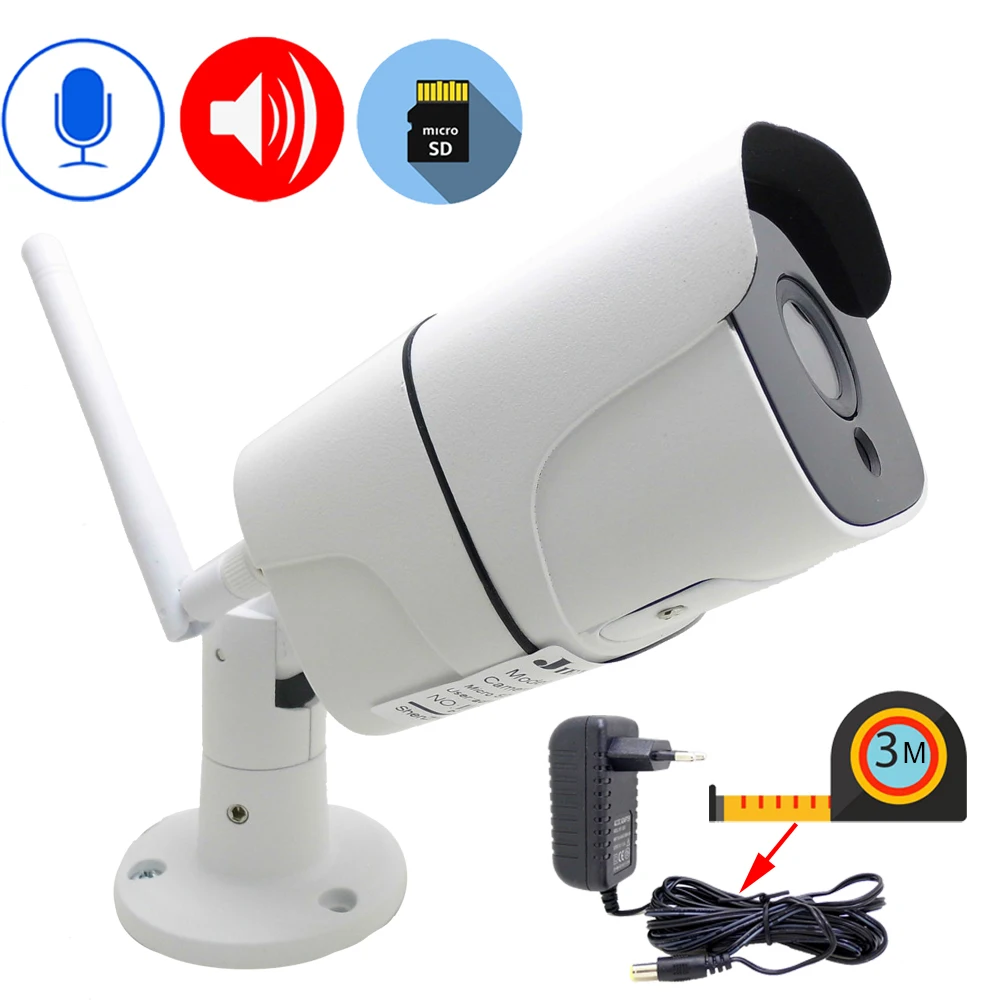 IP Camera Wifi 1080P 3 Meter Power Adapter Outdoor CCTV Security Surveillance Wireless IPCam Audio Onvif Infared HD Home Camera