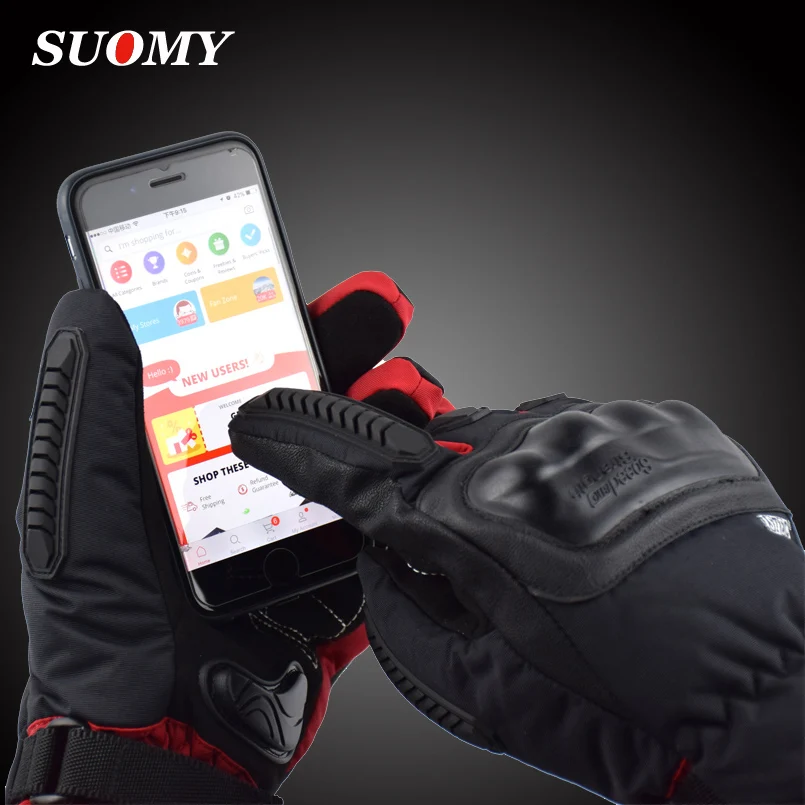 Мужские мотоциклетные перчатки SUOMY 100% водонепроницаемые ветрозащитные зимние