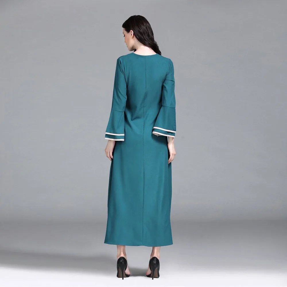 

Casual Muslim Abaya Flare Sleeve Maxi Dress Kimono Long Robe Gowns Jubah Ramadan Middle East Arab Islamic Clothing VKDR1227