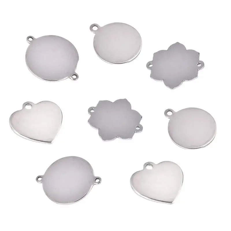 10 шт. круглая метка из нержавеющей стали для рукоделия ожерелье браслет
