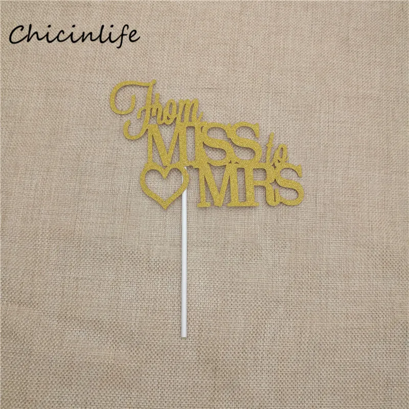 Chicinlife 1 шт. от мисс до миссис свадебный торт Топпер душ аксессуары для торта| |