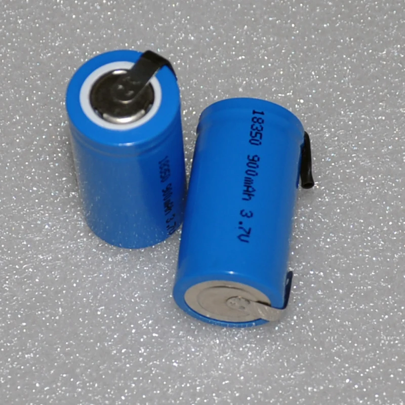 2 шт 3,7 v INR 18350 перезаряжаемый литий-ионный аккумулятор 900MAH для светодиодный фонарик и динамик