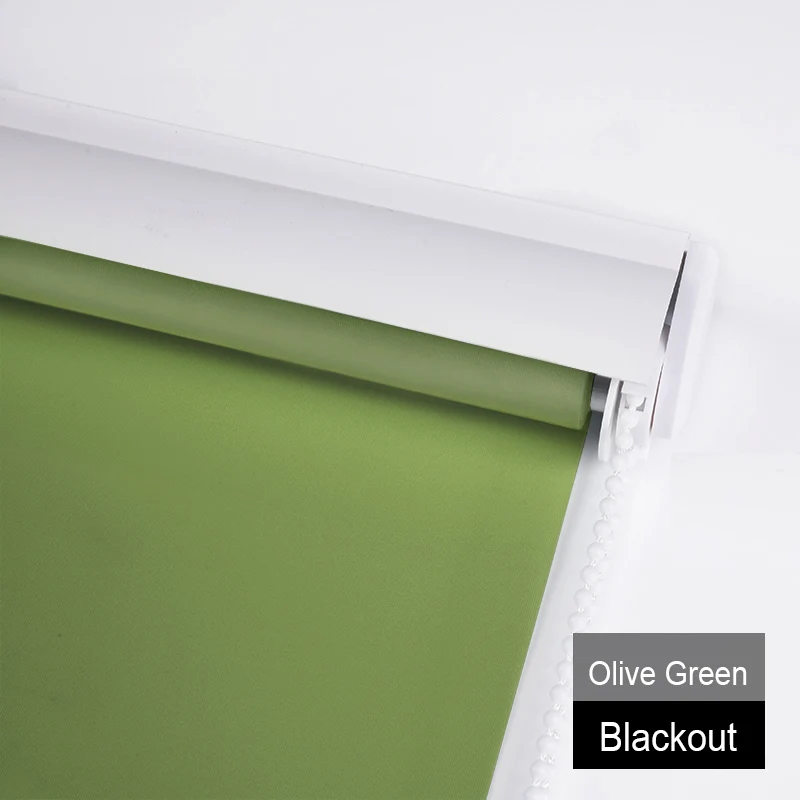 BO Olive Green Подзор дизайн сплошной цвет жалюзи буровая установка системы рулонные шторы для офиса/дома - Цвет: BO Olive Green