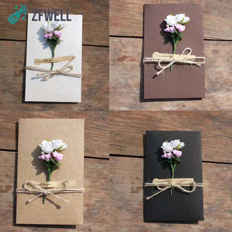 ZFWELL, 1 шт., крафт-бумага, цветок, Маленькая ромашка, сделай сам, приглашение на день рождения, свадьбу, год, праздник, вечерние, пригласительные открытки 7