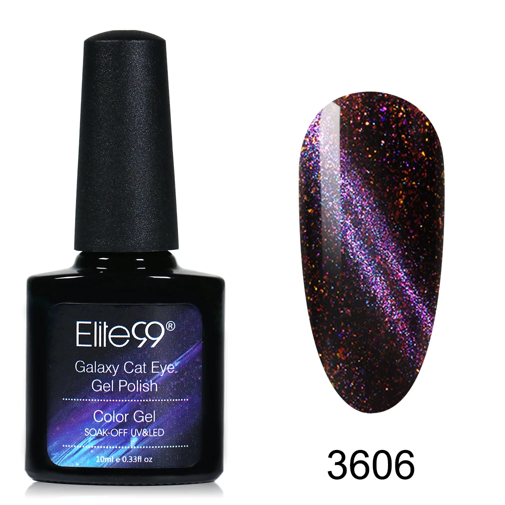 3606 Elite99 Galaxy кошачий глаз 10 мл Гель-лак отмачиваемый Светодиодный УФ гель для ногтей маникюр Дизайн ногтей эмаль для гель-лаки для ногтей верхнее базовое пальто - Цвет: 3606