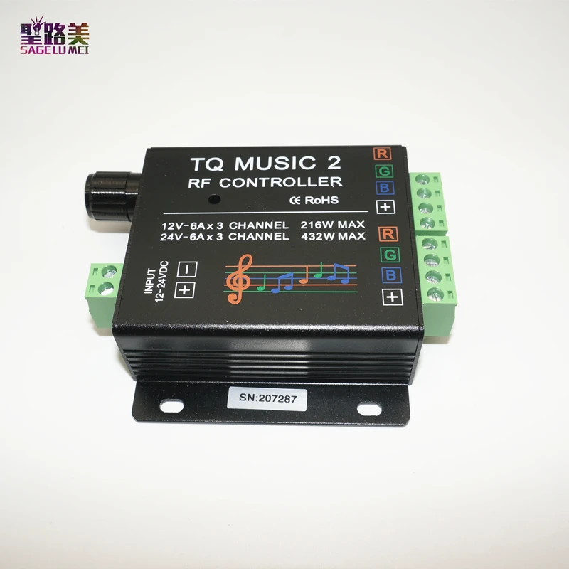 DC12 24V 18A Радиочастотный пульт RGB Светодиодная лента Музыка 2 управления Лер