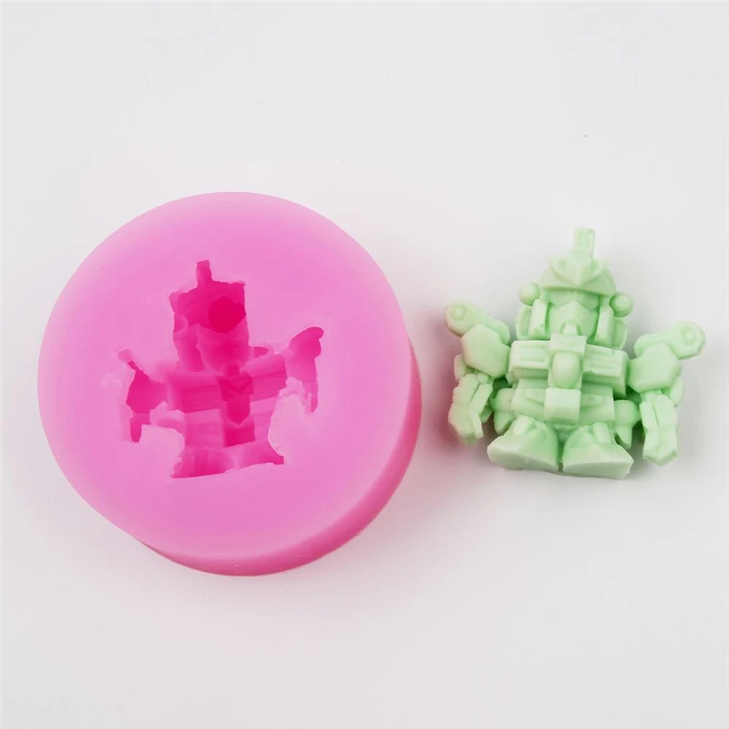 Robot Shape Fondant Cake Decoration Mold Candy Chocolate Silicone Ice Cube Soap High Quality Baking Tool Easy Release | Дом и сад