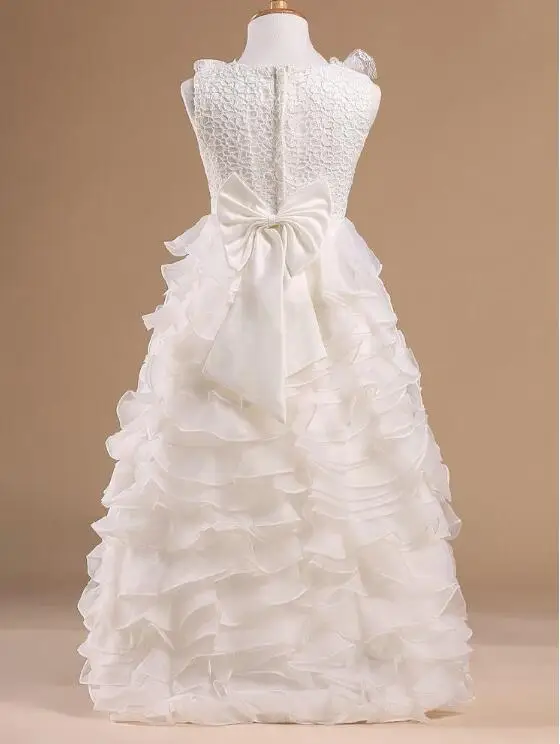 2017 New Wedding Party Formal Flowers Girl Dress Baby Pageant Dresses Birthday Cummunion Toddler Kids Tulle Custom | Детская одежда и