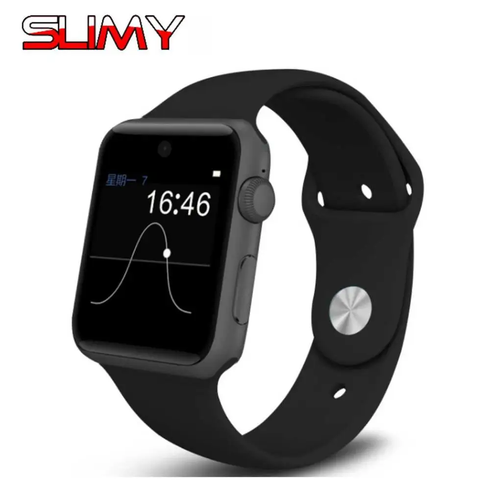 Черный Умные часы Slimy DM09 с Bluetooth для Apple Watch, беспроводные устройства, Поддержка 2G, sim-карты, умные часы для IOS, Android, телефон PK LF07 - Цвет: Черный