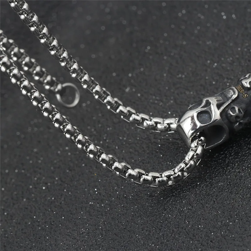 Zorcins ретро титановая сталь Череп искусственное украшение для мужчин | Украшения и