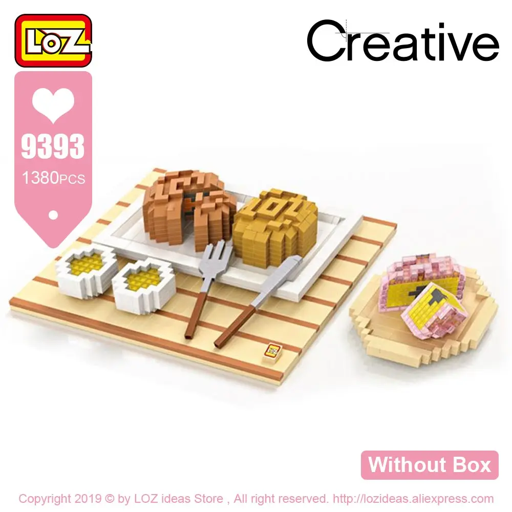 9393 Without Box LOZ, алмазные блоки, фаст-фуд, луна, торт, суши, набор, еда, Мини Строительные блоки, Детские кирпичи, создатель, сборочные игрушки для детей, сделай сам - Цвет: 9393 Without Box