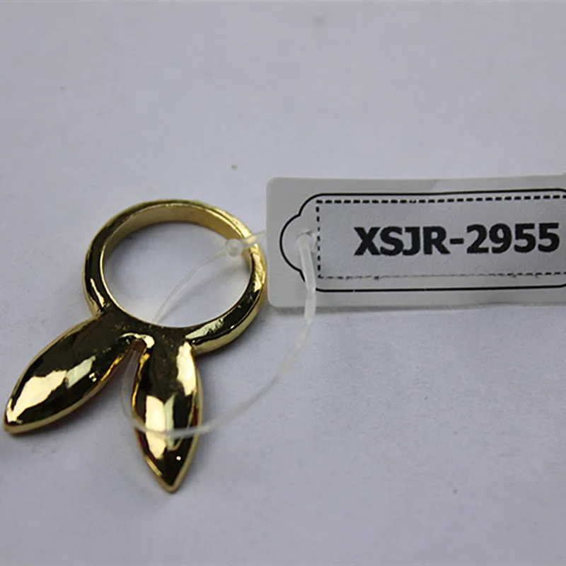 Милый маленький кролик уши моделирование кольцо из сплава золота девушка как