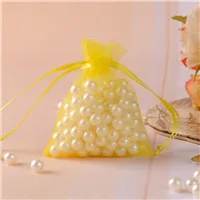 9x12 cm Смешанные цвета подарок с ювелирными изделиями и органзой сумки мешочек из прозрачной органзы рекламные подарки индивидуальный Логотип Сумки 100 шт./лот - Цвет: Yellow