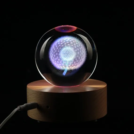 ball with base Роскошный красочный 100 мм деревянный светодиодный светильник для кристаллического шара - Цвет: ball with base