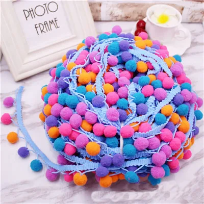 Lace Fabric Sewing Accessories Pompom Trim Pom Pom Decoration Tassel Ball Fringe Ribbon DIY Craft Accessories Material Apparel - Color: mix series