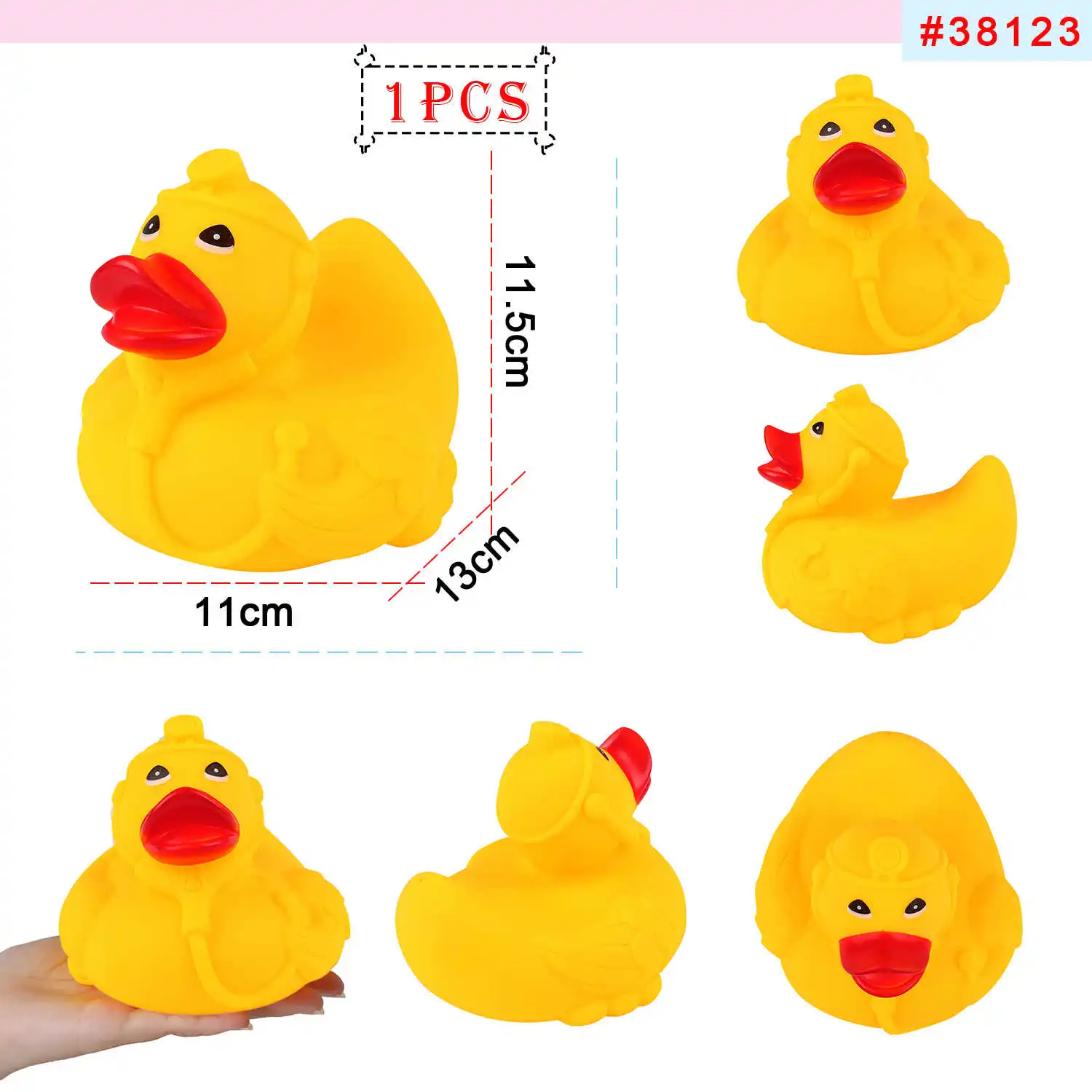 38123-1pcs Желтые игрушки в виде уток резиновый коврик для ванной душевая игрушка чистый натуральный Милая резиновая уточка для малышей игрушки kinder - Цвет: 38123-1pcs