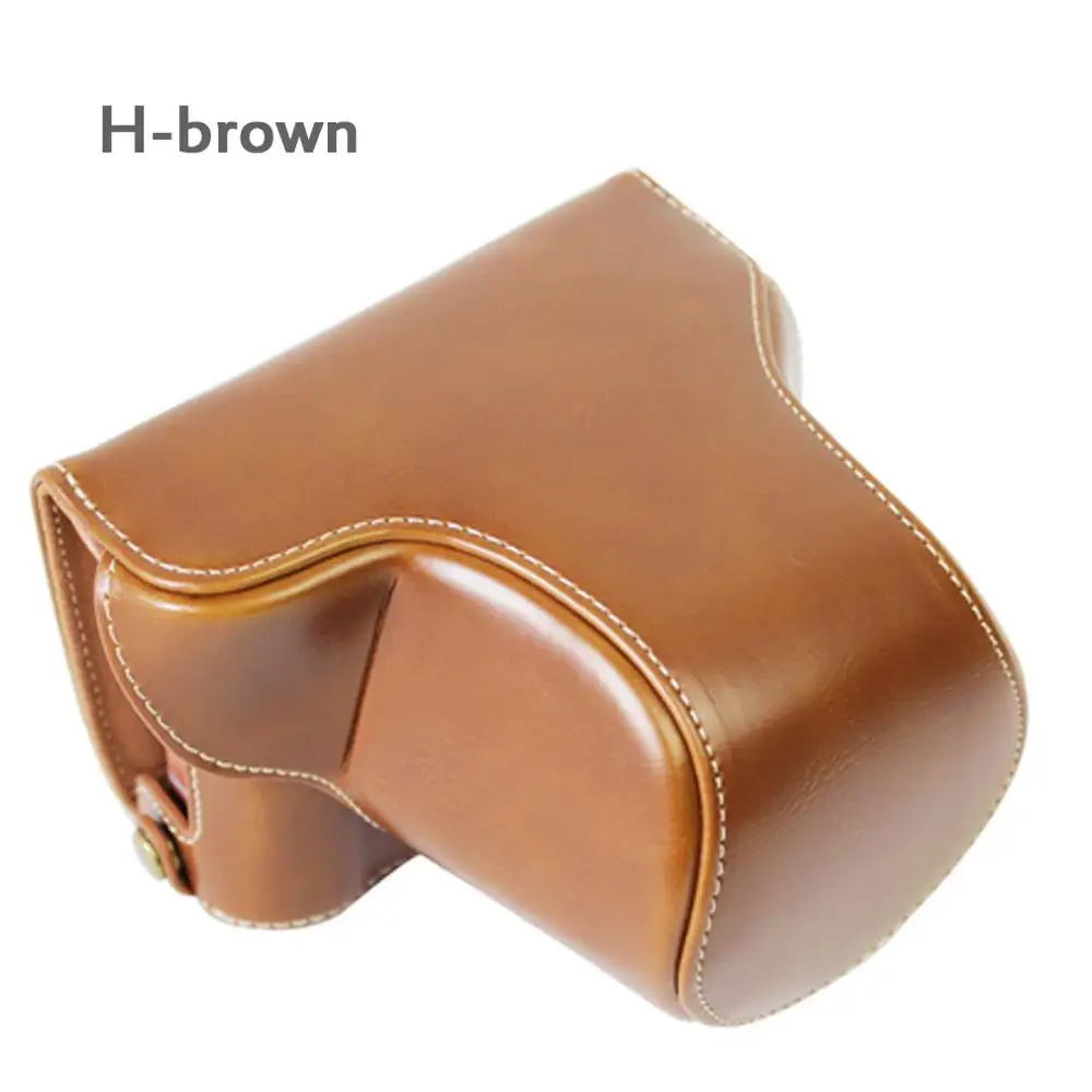 H-brown Полный корпус Точная посадка pu кожаный чехол для цифровой камеры сумка крышка с ремешком для fuji фильм XA5 X-A5 15-45 мм объектив - Цвет: H-brown