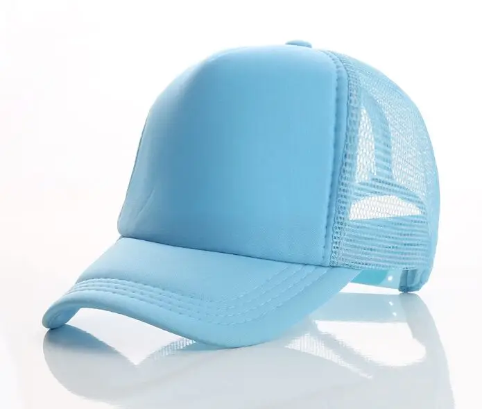 Full sky blue 500 шт./лот, заказной логотип, Кепка водителя грузовика, для взрослых, полиэстер, печатные шапки с логотипом, бейсболки Gorros - Цвет: Full sky blue