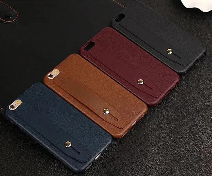 Чехол для телефона из искусственной кожи с кронштейном на iPhone 5 5S SE 6 6S 7 8 Plus задняя крышка Покрытие мягкие защитные чехлы из ТПУ