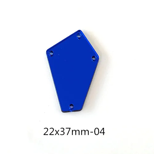 22x37mm-04 50 шт./упак. зеркало синего цвета пришить стразы акриловые нерегулярные Стразы Flatback хрустальные стразы шьют на Стразы для сумки B1027 - Цвет: 22x37mm-04