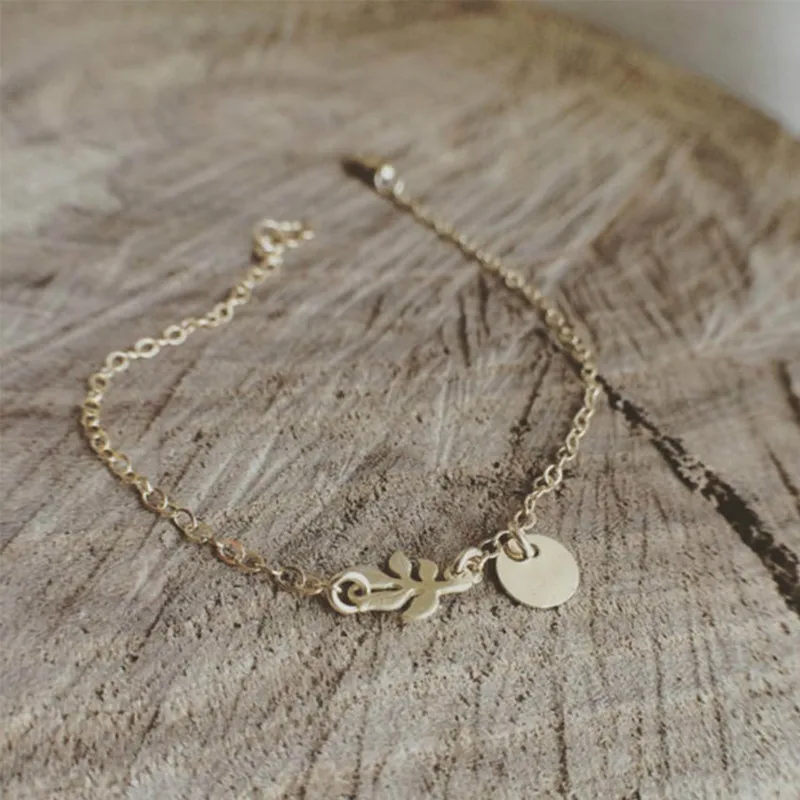 Новый простой женский браслет цепочка с листьями женские браслеты женская