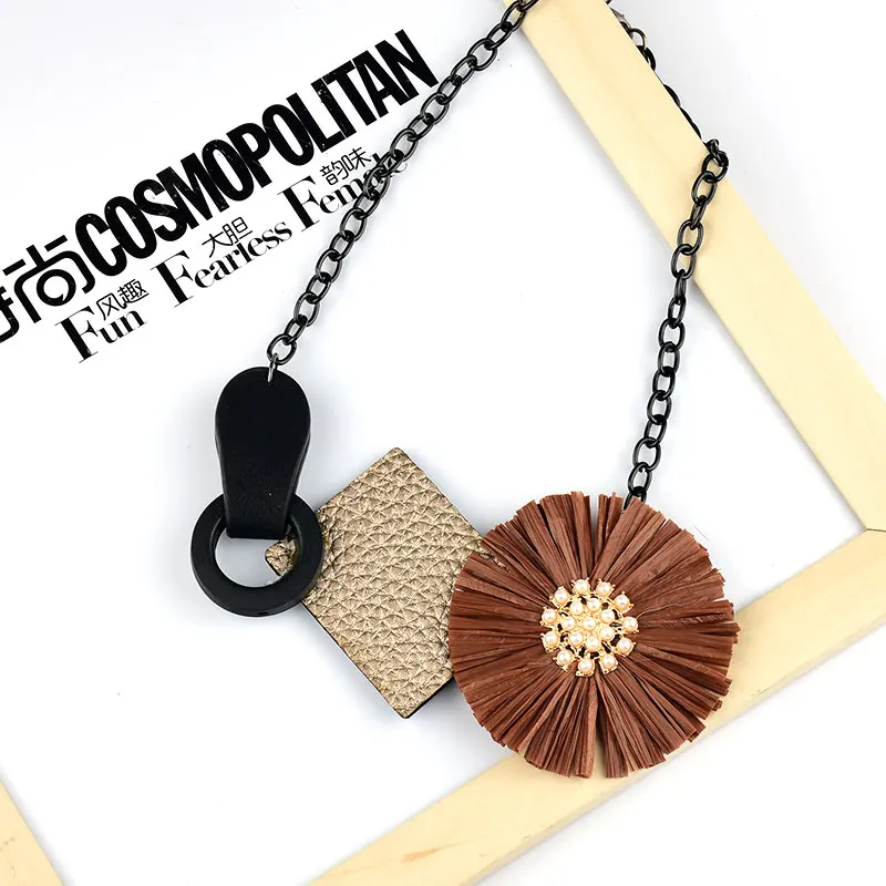 Женское Ожерелье с большим цветком модное ожерелье в богемном стиле 2018 |