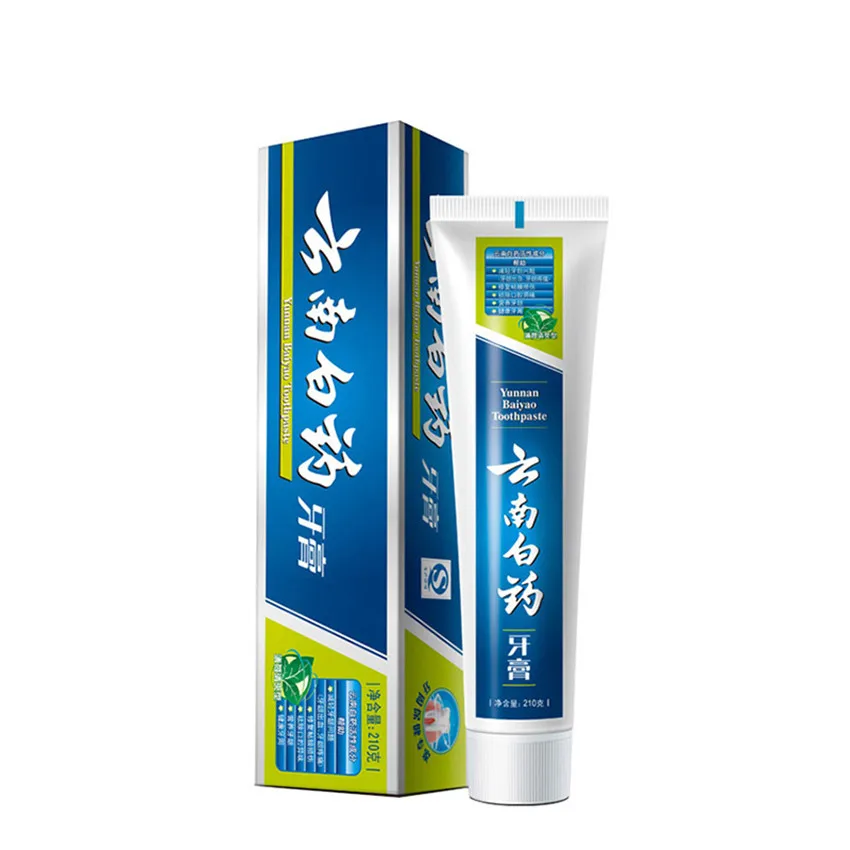 

210 г Yunnan Baiyao китайская травяная лекарственная мята свежая Белая зубная паста для блеска обезболивающий Антибактериальный инструмент для ги...