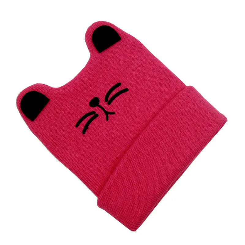 2018 Brand New Soft Cute Cat Infant Toddler Baby Girl Boy Winter Warm Crochet Knit Hat Beanie Lovely Bunny Ear Cotton Cap 0-3T | Детская