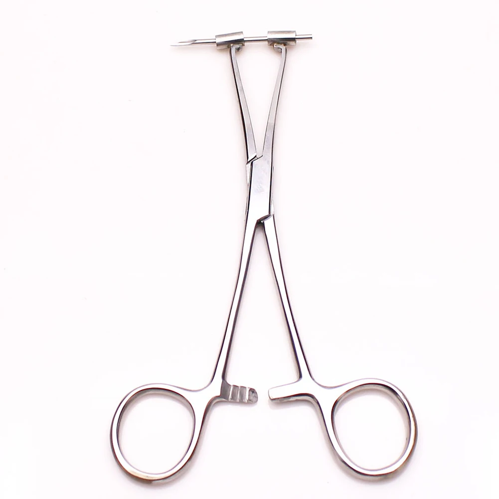 Flat Needle Pipe Pliers Ear Lip Nose Nail Puncture Tweezers Body Piercing Tools | Красота и здоровье