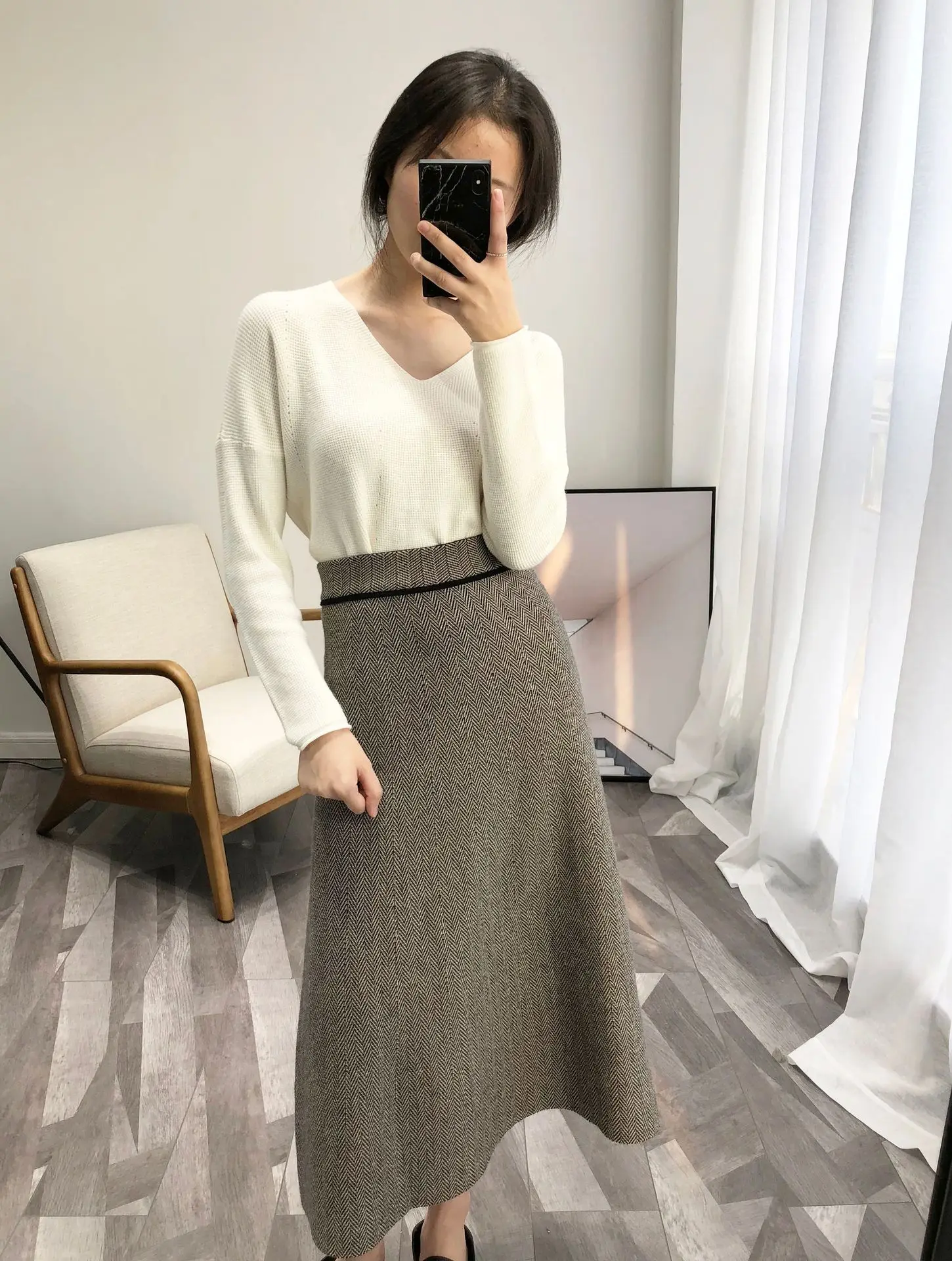 Autumn Women Sweater V-Neck Women White Sweater Pull Femme Women Pullovers Kintted Winter Basic Sweater Women Pull Femme