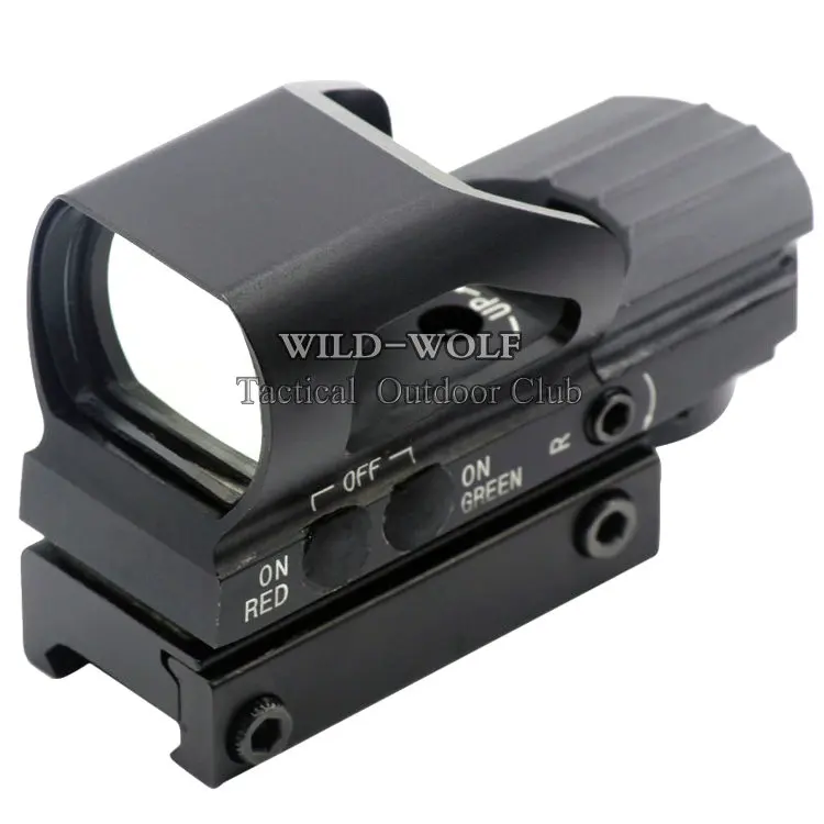 Тактический 4 сетка Красная и зеленая точка с подсветкой рефлекторный прицел