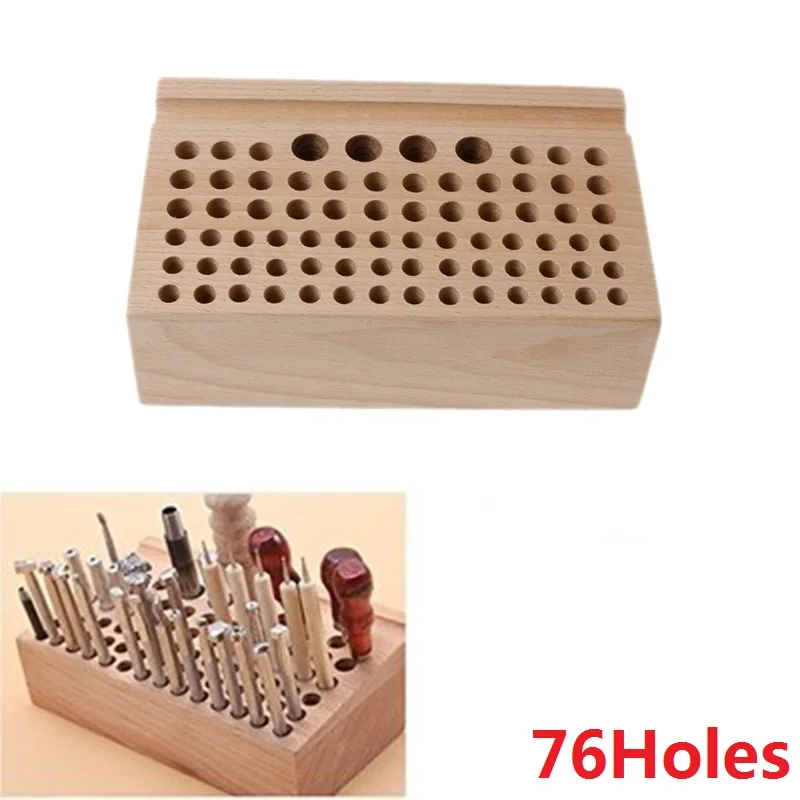 1 шт. 76 24Holes Craftool Деревянный инструмент подставка для штампов буковая стойка